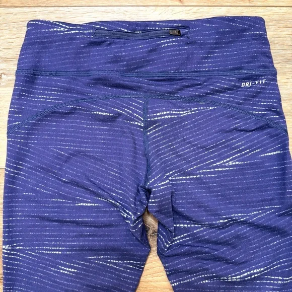 Nike Dri-Fit Blue Leggings Cropped Size Small Workout Acrivewear - Picture 11 of 17